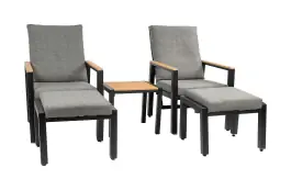 Duo Lounge-Set Coda | Aluminium | Charcoal | Lesli Living
