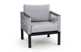 Lounge-Sessel Cuba | Schwarz | Rope & Aluminium