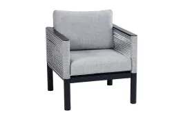 Lounge-Sessel Cuba | Schwarz | Rope & Aluminium
