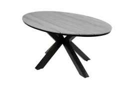 Ovaler Gartentisch | Limasol 220 x 115 cm | Polywood & Aluminium |  Grau