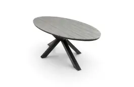 Ovaler Gartentisch Limasol 280cm | Grau | Polywood & Aluminium