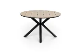 Runder Gartentisch Limasol ø 120 cm | Polywood & Aluminium | Holz