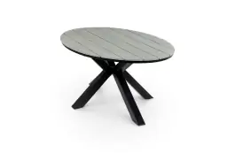 Ovaler Gartentisch | Limasol 180 x 115 cm | Polywood & Aluminium | Grau