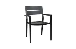 Stapelbarer Gartenstuhl | Delia | Schwarz | Aluminium