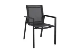 Stapelbarer Gartenstuhl Delia | Anthrazit | Textilene | Brafab