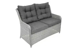 Dublin Lounge-Sofa | 2-Sitzer | Rattan | Mystic Grau