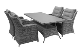 5-teiliges Gartenset | 4 Dublin Gartenstühle | Dublin Gartentisch 160 cm