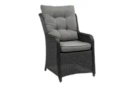 Dining-Gartenstuhl Dublin | Schwarz | Rattan  