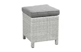 Hocker Dublin 40 x 40 cm | Mystic Grau | Rattan