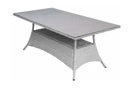Gartentisch Dublin 180 x 100 cm | Mystic Grau | Polyrattan & Keramik