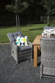 7-teiliges Gartenset | 6 verstellbare Dublin-Stühle (SW) | 300cm ovaler Palu-Gartentisch (Teak)