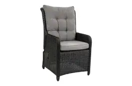 Verstellbarer Gartenstuhl | Dublin | Schwarz | Rattan