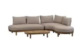 Eck-Loungeset Cancun | Akazie Teak-Optik & Sand