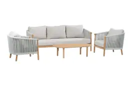 Sessel-Sofa Lounge-Set Es Vedra | 3-Sitzer | Teakholz