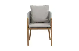 Dining-Gartenstuhl Es Vedra | Teakholz & Rope | Creme