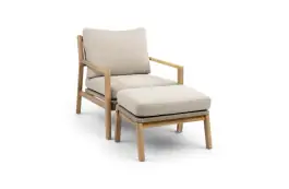 Loungesessel mit Hocker | Felline | Akazienholz