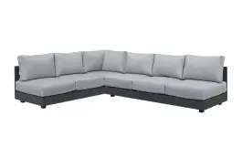 Ecklounge-Sofa Fosega | 2-teilig | Mattschwarz / Steingrau | Aluminium