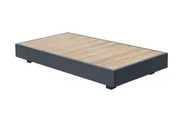 Lounge-Tisch Fosega | 142 x 70 cm | Mattschwarz / Holz | Aluminium