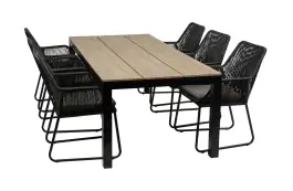 7-teiliges Gartenset | 6 Mona Gartenstühle | Limasol Gartentisch | 225 cm