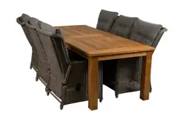 7-teiliges Gartenset | 6 verstellbare Stühle Dublin | Jakarta Gartentisch 240 cm