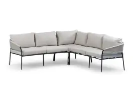 Ecklounge-Set Elvira | Schwarz & Beige