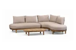 Eck-Loungeset Cancun | Akazie Teak-Optik & Sand