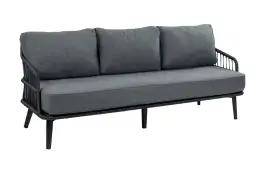 3-Sitzer Lounge-Sofa | Isabel | Schwarz | Rope