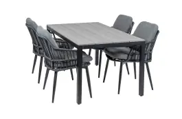 5-teiliges Garten-Set | 4 Gartenstühle Isabel | Limasol Gartentisch | 160 cm