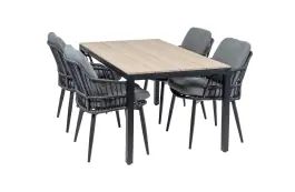 5-teiliges Garten-Set | 4 Gartenstühle Isabel | Limasol Gartentisch | 160 cm