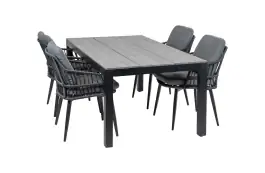 5-teiliges Garten-Set | 4 Gartenstühle Isabel | Limasol Gartentisch | 180 cm