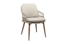 Dining-Gartenstuhl Isabel | Sand/ Holz | Rope
