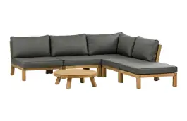 Eck-Lounge-Set Kent | 6-teilig | Grey | Akazienholz