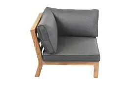 Eck-Element Kent | Grau | Akazienholz