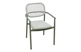 Stapelbarer Gartenstuhl Lecce | Grün | Aluminium und Rope