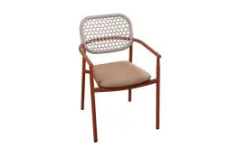 Stapelbarer Gartenstuhl Lecce | Terracotta | Aluminium und Rope