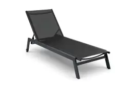 Liegestuhl Bonaire | Schwarz | Aluminium & Textilene