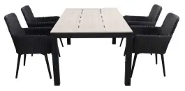 5-teiliges Gartenset | 4 Pisa Gartenstühle  | Limasol Gartentisch | 160 cm