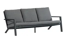 3-Sitzer Lounge-Sofa | Bezano Mattschwarz / Grau | Aluminium