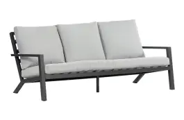 3-Sitzer Lounge-Sofa | Bezano | Mattschwarz / Creme | Aluminium