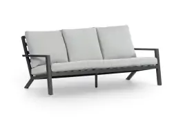 3-Sitzer Lounge-Sofa | Bezano | Mattschwarz / Creme | Aluminium