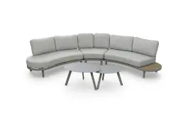 5-teiliges Lounge-Set Bari | Beige & Camel | inkl. 2 Secli Beistelltische