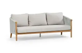 Loungesofa Es Vedra | 3-Sitzer | Teakholz | Creme