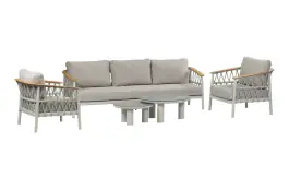 Sessel-Sofa Lounge-Set Capri | 3-Sitzer | Natur