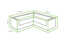 Lounge Set Schutzhülle L-Form 300 / 90x300 / 90x70 cm