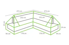 Lounge-Set Schutzhülle Plateau 272 cm / 232 x 272 cm / 232 x 93 x 65 cm