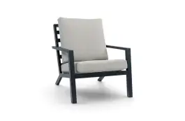 Loungesessel | Bezano | Mattschwarz / Creme | Aluminium