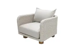 Loungesessel Nayan | Akazienholz & Rope | Off White