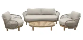 Lounge-Set Maka | 4-teilig | Sand | Akazienholz