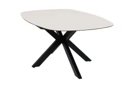 Ovaler Gartentisch Malaga | 180 x 115 cm | Schwarz & Cerra Vetro