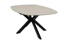 Ovaler Gartentisch Malaga | 180 x 115 cm | Schwarz & Cerra Vetro